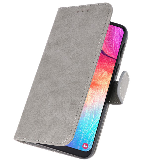 Bookstyle Wallet Cases Hülle für Samsung Galaxy A50 Grau