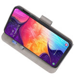 Bookstyle Wallet Cases Hoesje voor Samsung Galaxy A50 Grijs