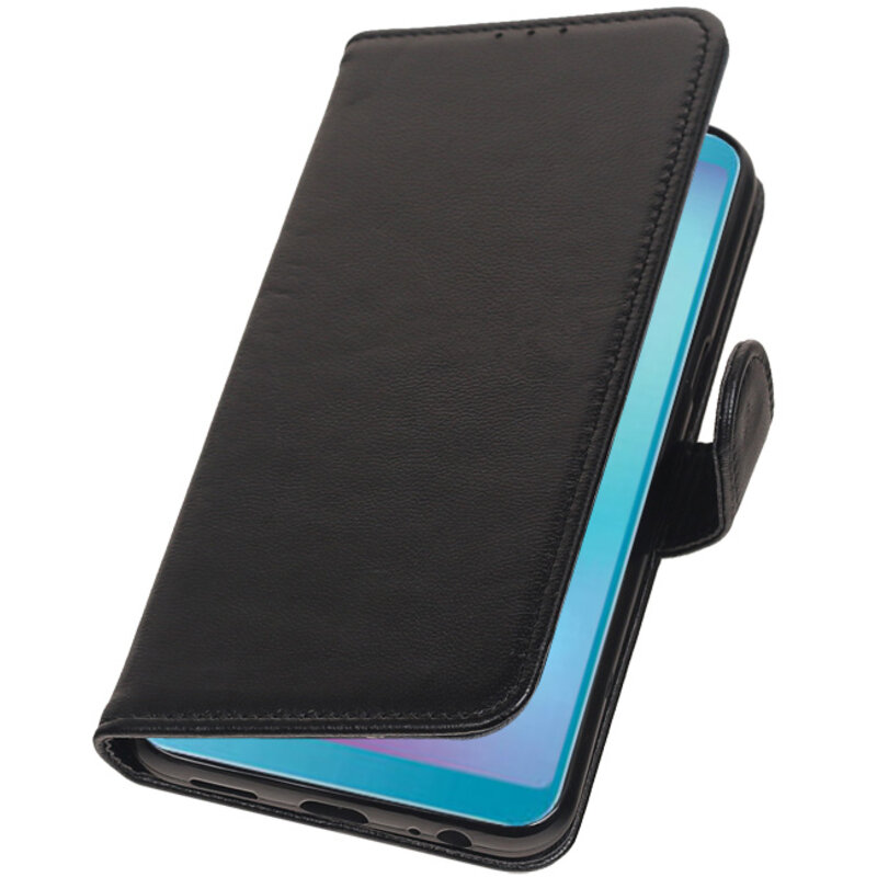 Original Læder Tegnebage Etui til Samsung Galaxy A6s Black