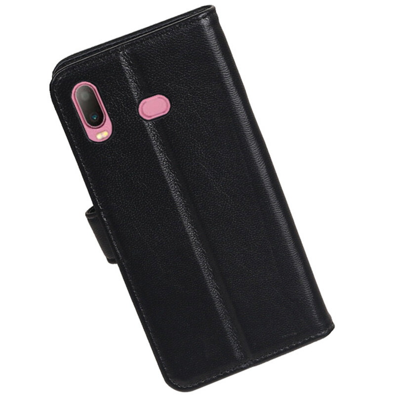 Original Læder Tegnebage Etui til Samsung Galaxy A6s Black