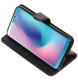 Etui portefeuille en cuir véritable pour Samsung Galaxy A6s noir