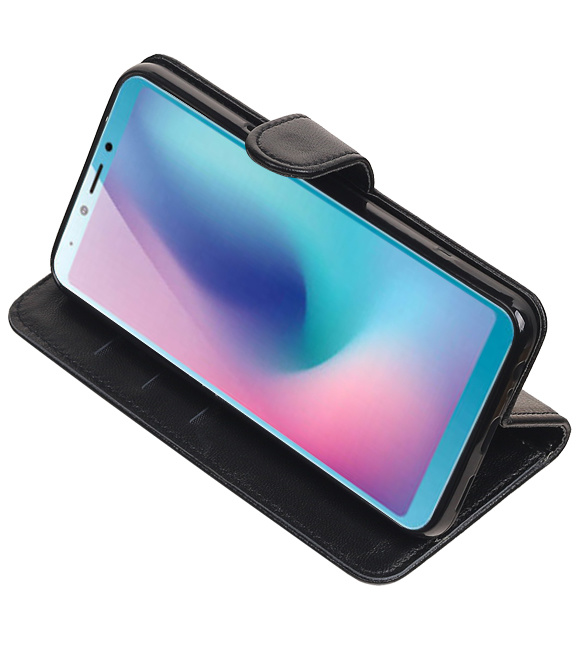 Echtes Leder-Etui für Samsung Galaxy A6s Schwarz