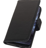 Echt Lederen Hoesje Wallet Case voor Samsung Galaxy A8s Zwart