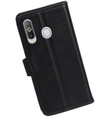 Echtes Leder Geldbörse Tasche für Samsung Galaxy A8s Schwarz