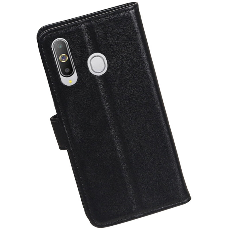 Echtes Leder Geldbörse Tasche für Samsung Galaxy A8s Schwarz