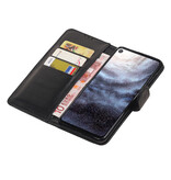 Echtes Leder Geldbörse Tasche für Samsung Galaxy A8s Schwarz