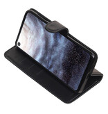 Etui portefeuille en cuir véritable pour Samsung Galaxy A8s noir