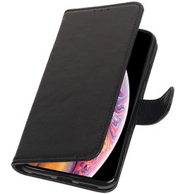 Custodia a portafoglio in vera pelle per iPhone XS Max Black
