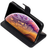 Echt Lederen Hoesje Wallet Case voor iPhone XS Max Zwart