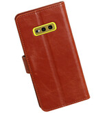 Style de livre Pull Up pour Samsung Galaxy S10e Brown
