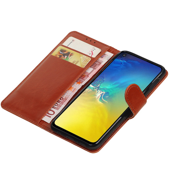 Style de livre Pull Up pour Samsung Galaxy S10e Brown