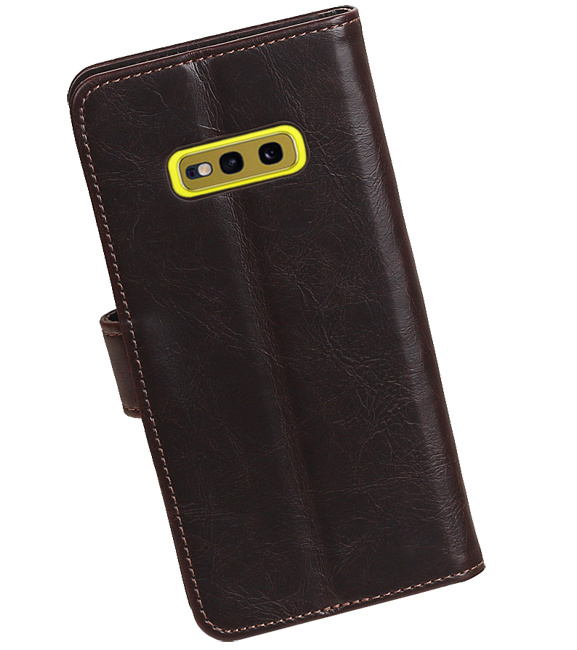 Pull Up Bookstyle voor Samsung Galaxy S10e Mocca