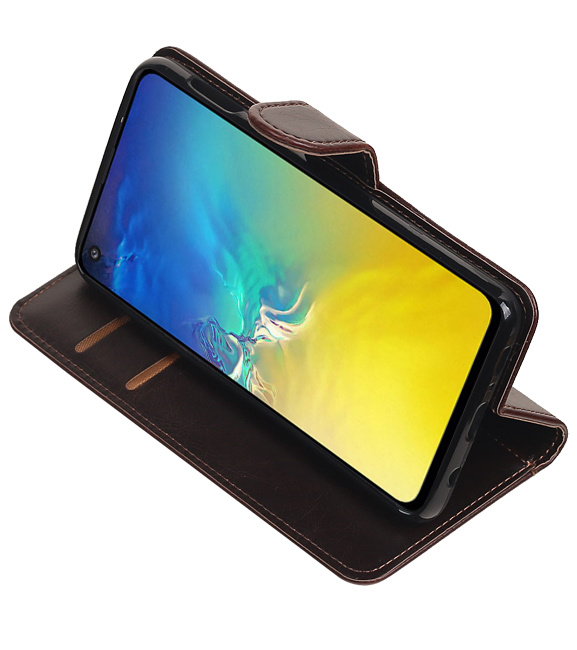 Pull Up Bookstyle voor Samsung Galaxy S10e Mocca