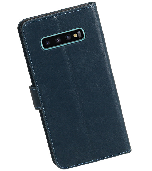 Pull Up Bookstyle voor Samsung Galaxy S10 Plus Blauw