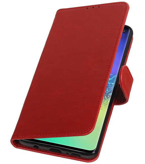 Pull Up Bookstyle voor Samsung Galaxy S10 Plus Rood