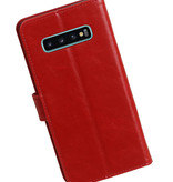 Pull Up Bookstyle voor Samsung Galaxy S10 Plus Rood