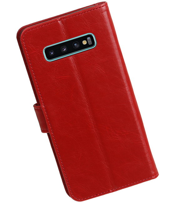 Pull Up Bookstyle voor Samsung Galaxy S10 Plus Rood