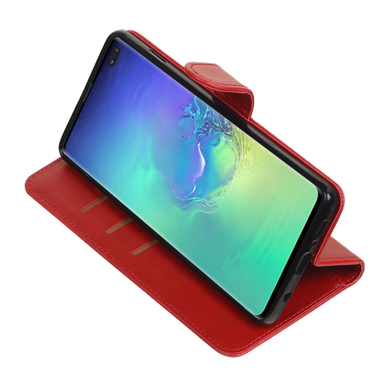 Pull Up Bookstyle para Samsung Galaxy S10 Plus Rojo