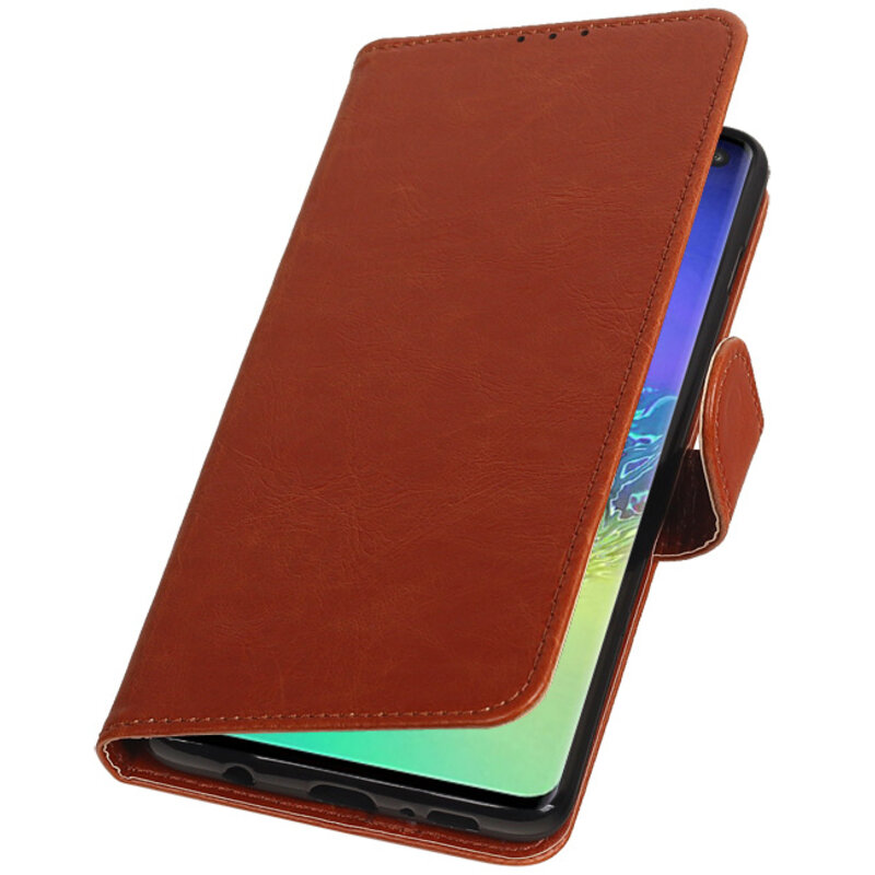 Pull Up Bookstyle per Samsung Galaxy S10 Plus Brown