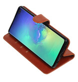 Style de livre Pull Up pour Samsung Galaxy S10 Plus Marron