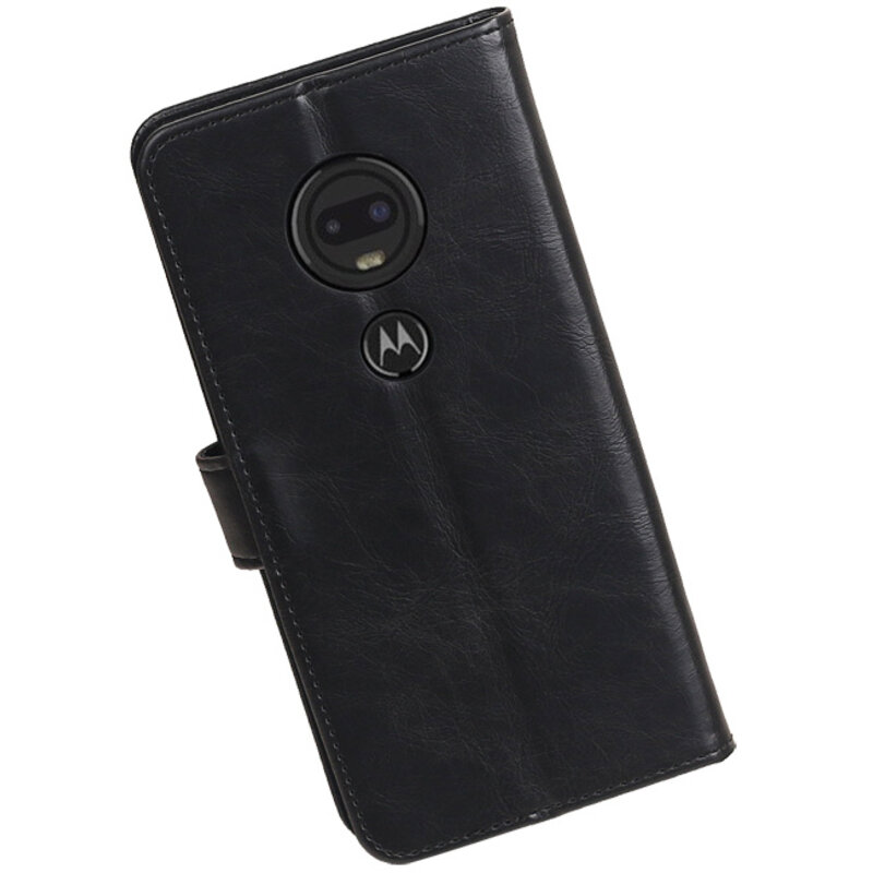 Pull Up Bookstyle für Motorola Moto G7 Schwarz
