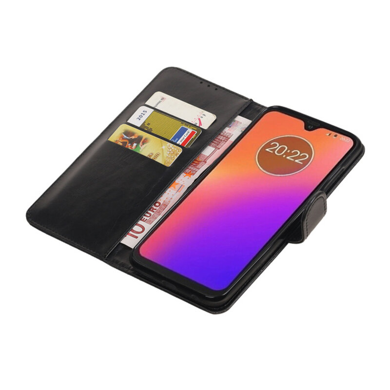 Pull Up Bookstyle für Motorola Moto G7 Schwarz