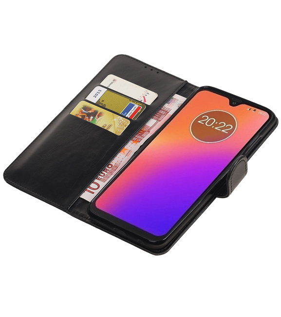 Pull Up Bookstyle voor Motorola Moto G7 Zwart