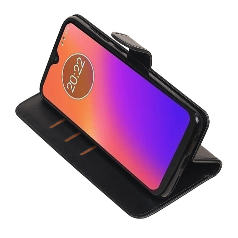 Pull Up Bookstyle für Motorola Moto G7 Schwarz