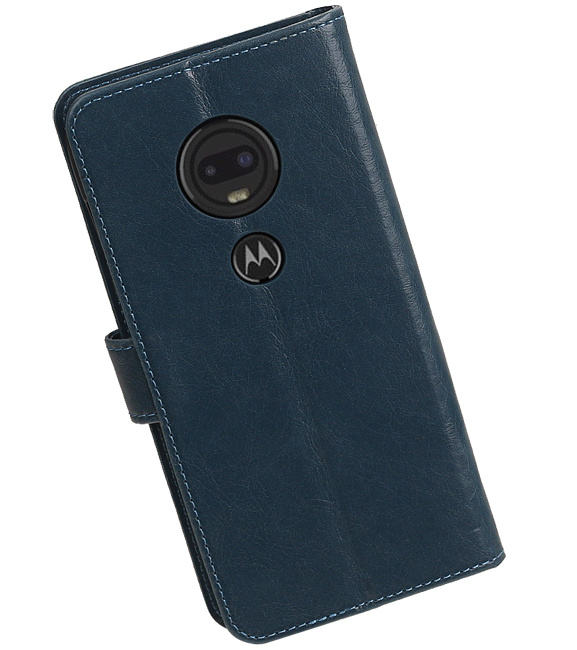 Pull Up Bookstyle pour Motorola Moto G7 Bleu