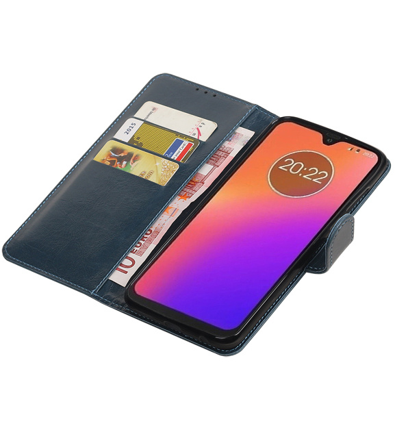 Pull Up Bookstyle pour Motorola Moto G7 Bleu