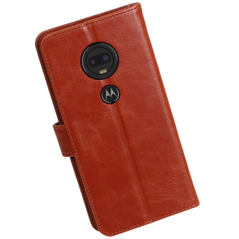 Pull Up Bookstyle für Motorola Moto G7 Brown