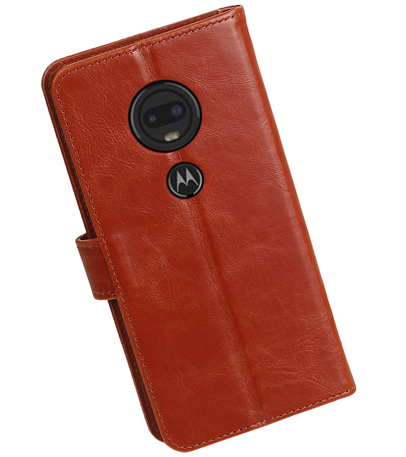Pull Up Bookstyle für Motorola Moto G7 Brown