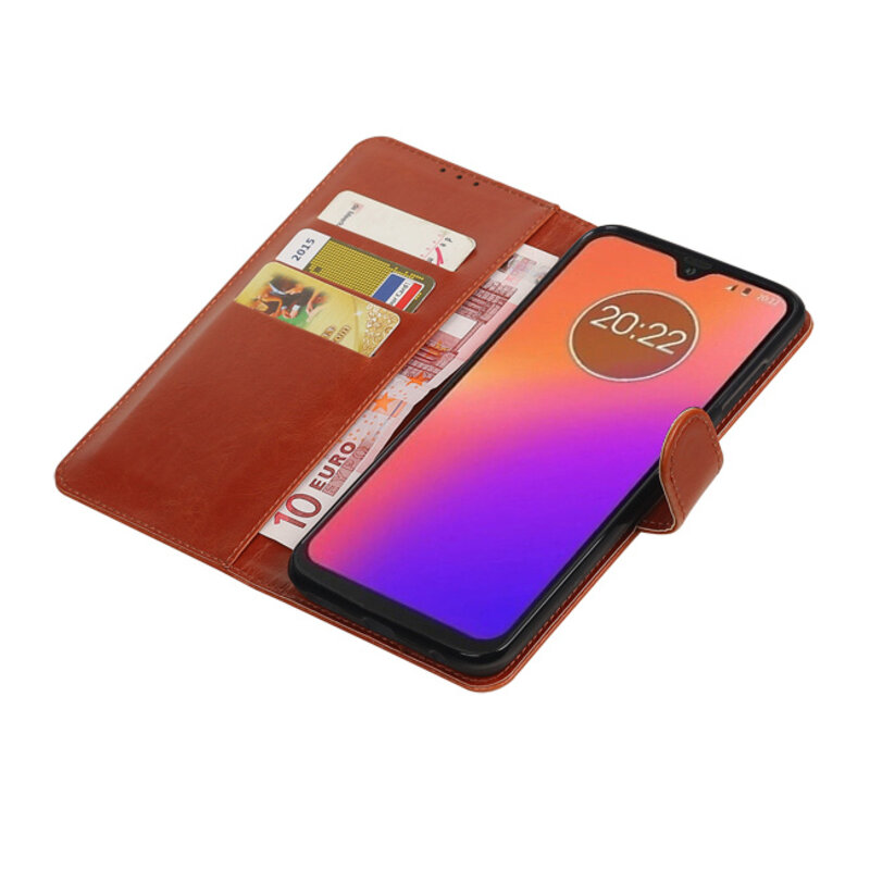 Pull Up Bookstyle für Motorola Moto G7 Brown