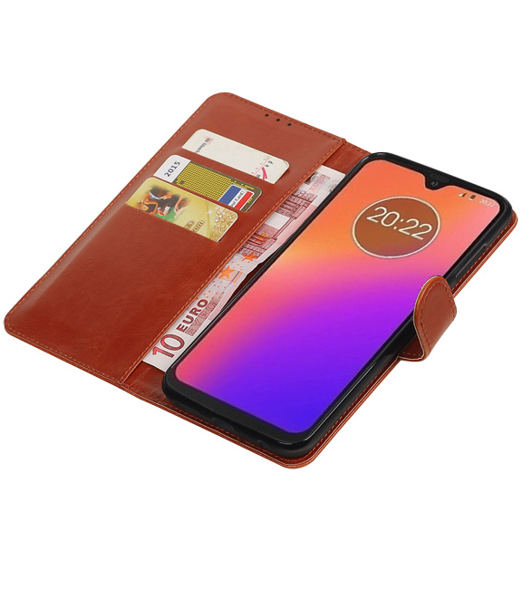 Pull Up Bookstyle para Motorola Moto G7 Marrón