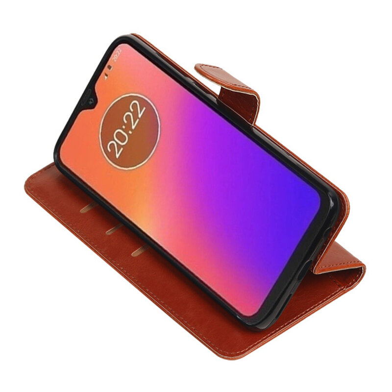 Pull Up Bookstyle für Motorola Moto G7 Brown