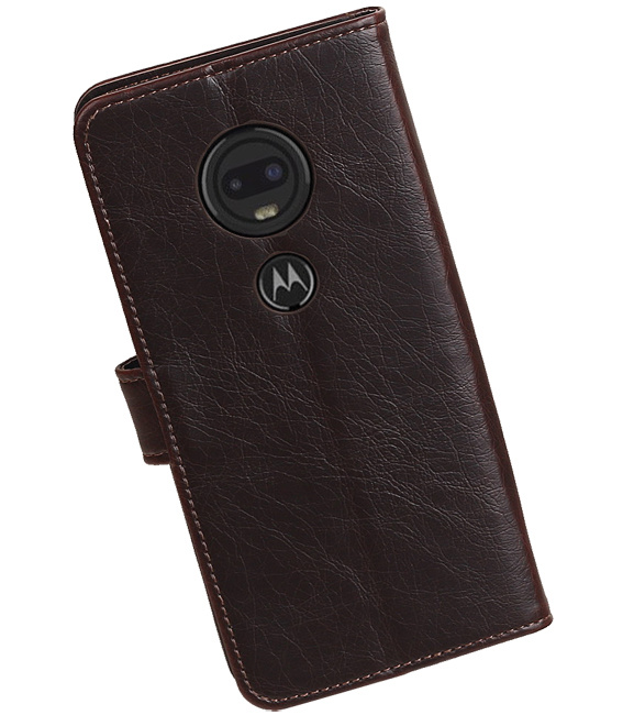 Style de livre Pull Up pour Motorola Moto G7 Mocca