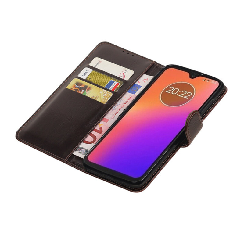 Pull Up Bookstyle für Motorola Moto G7 Mocca