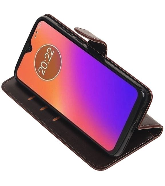 Style de livre Pull Up pour Motorola Moto G7 Mocca