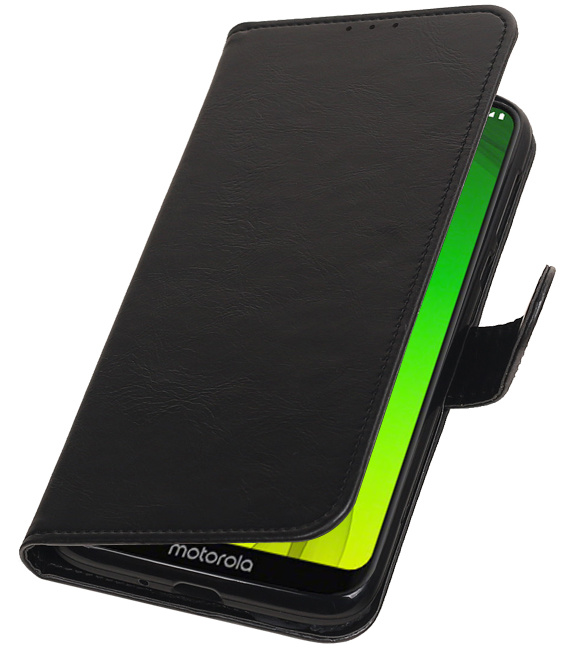Pull Up Bookstyle voor Motorola Moto G7 Power Zwart