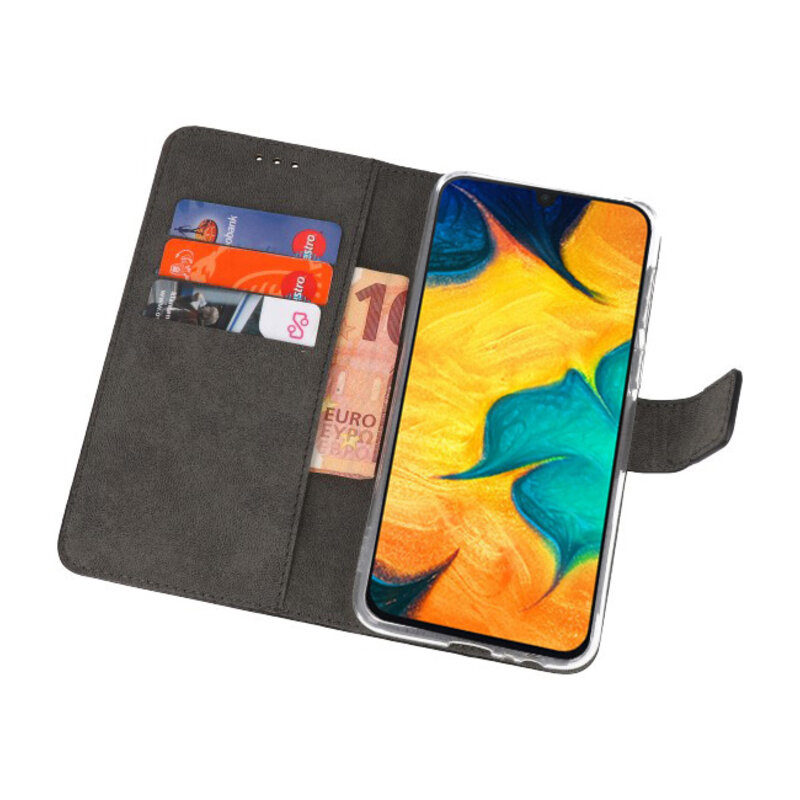 Wallet Cases Hülle für Samsung Galaxy A30 Schwarz
