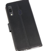 Wallet Cases Hülle für Samsung Galaxy A30 Schwarz