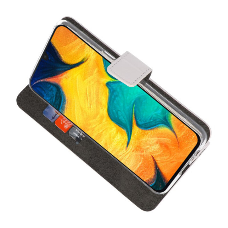 Funda Wallet Funda para Samsung Galaxy A30 Blanco