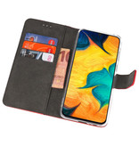 Wallet Cases Hülle für Samsung Galaxy A30 Rot