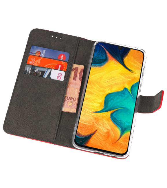 Funda Cartera Funda para Samsung Galaxy A30 Rojo