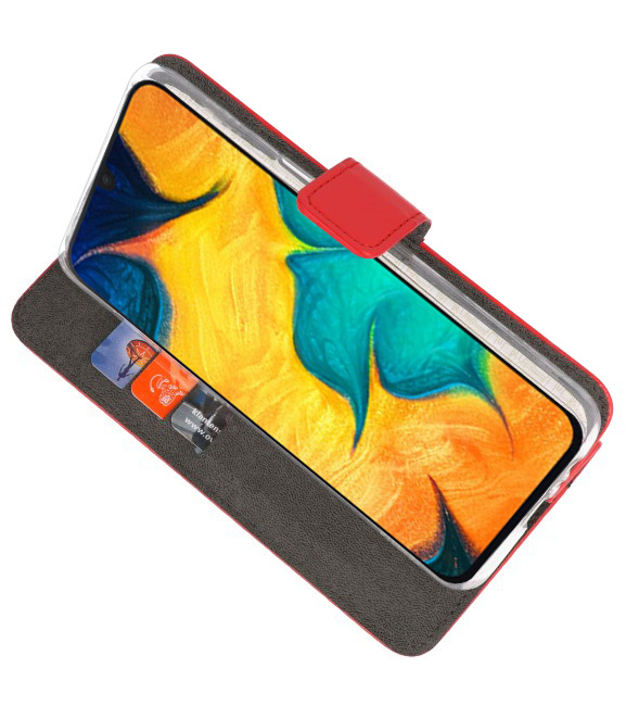 Wallet Cases Hülle für Samsung Galaxy A30 Rot