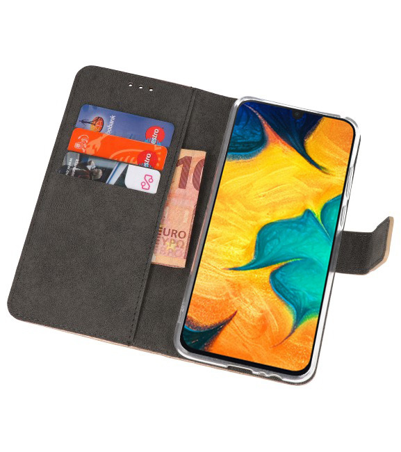 Wallet Cases Hoesje voor Samsung Galaxy A30 Goud