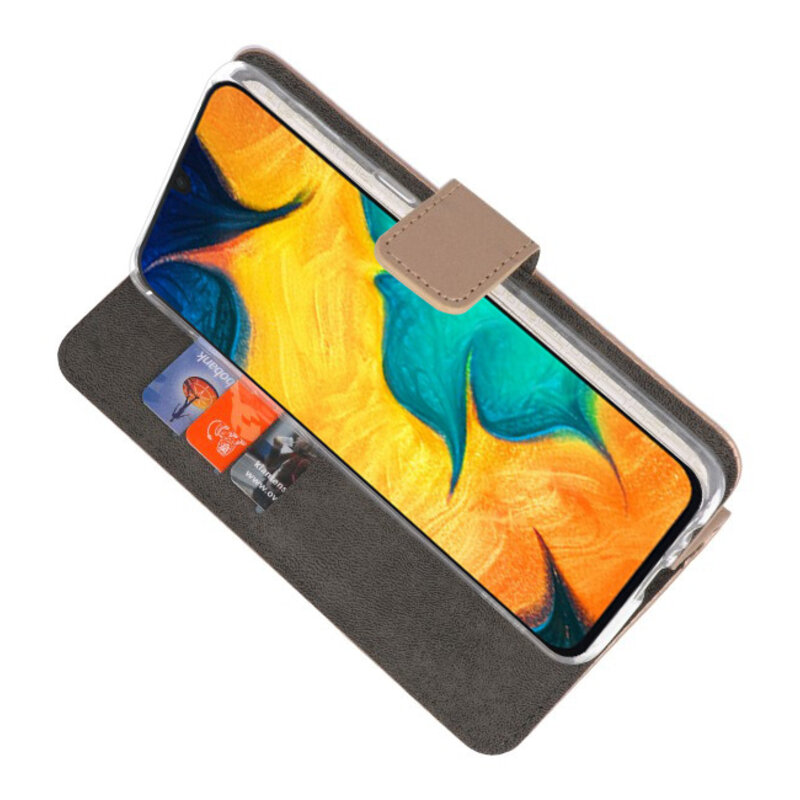 Casos de billetera para Samsung Galaxy A30 Gold