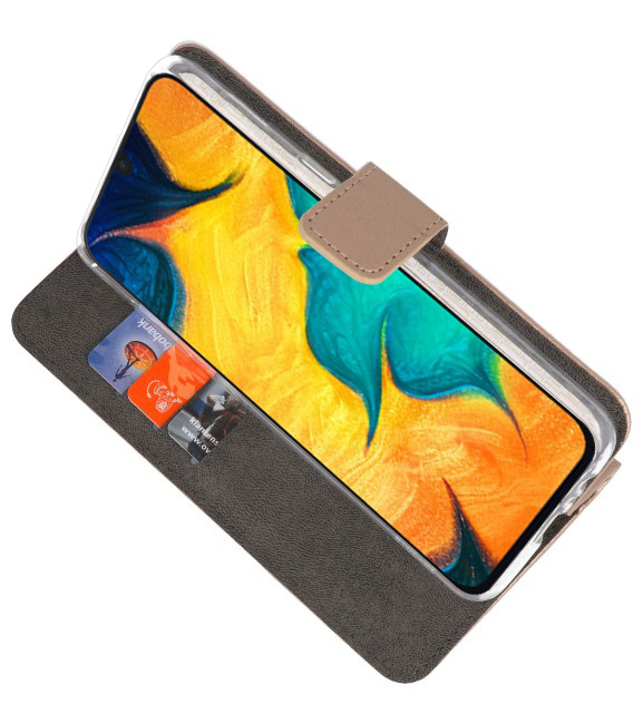 Wallet Cases Hoesje voor Samsung Galaxy A30 Goud