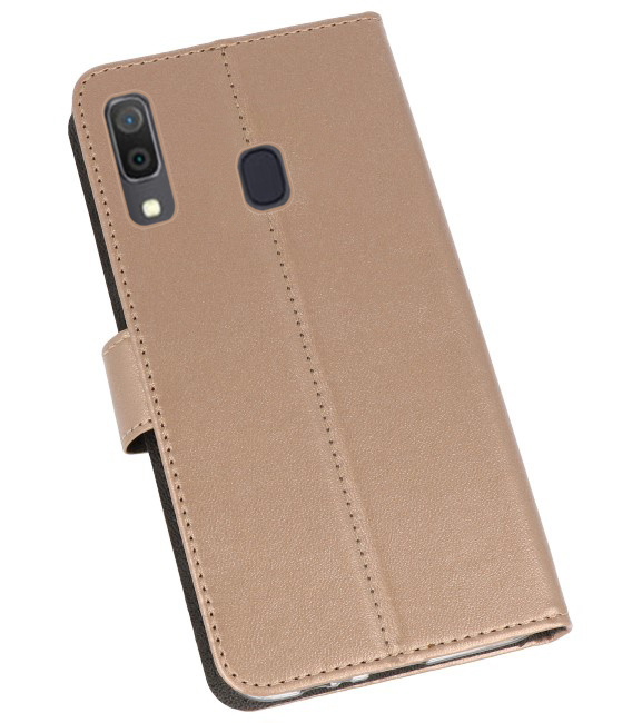 Wallet Cases Hoesje voor Samsung Galaxy A30 Goud