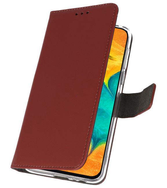 Wallet Cases Hülle für Samsung Galaxy A30 Braun